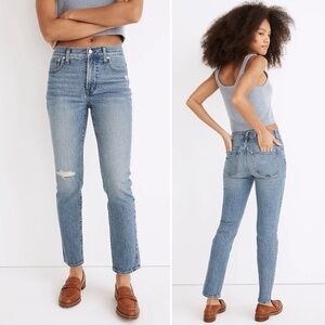 Madewell Perfect Vintage Jeans Pant Mid Rise Straight Denim Blue 90s Casual 27